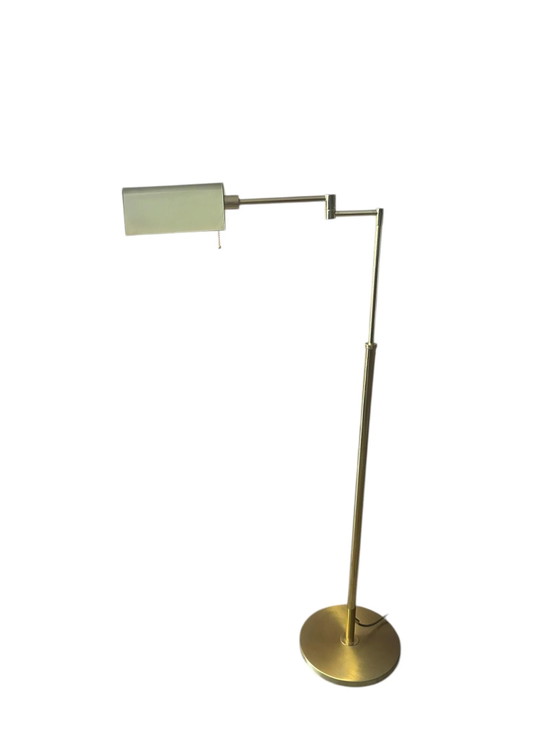 Vintage Messing Vloerlamp met Scharnierende Arm – Verstelbare Leeslamp Jaren 70 Stijl – Mid Century Modern (photo 15 of 17)