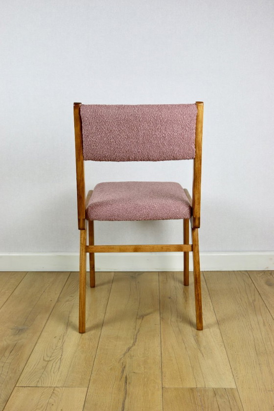 Image 1 of Sedie vintage rosa fucsia boucle - set da 6