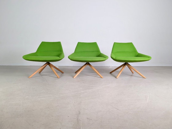 Image 1 of Set of 3 Inclass armchairs Pillet Dunas XL green office lounge chair