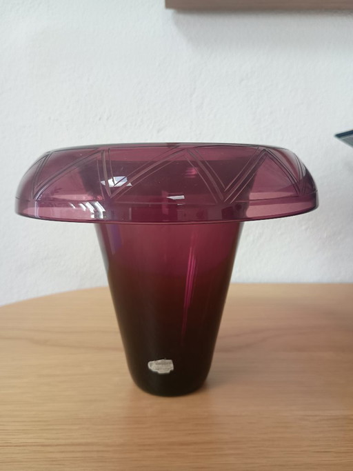 Einzigartige dänische Designer-Kristallvase, entworfen von Signe Persson-Melin Hovmantorp Schweden – vazen (photo 2 of 5)