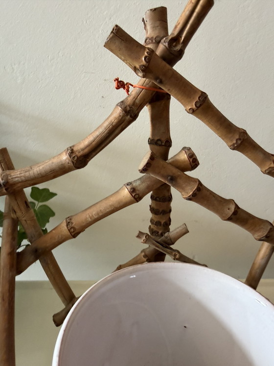 Image 1 of Rattan-Pflanzenhänger mit Blumentopf