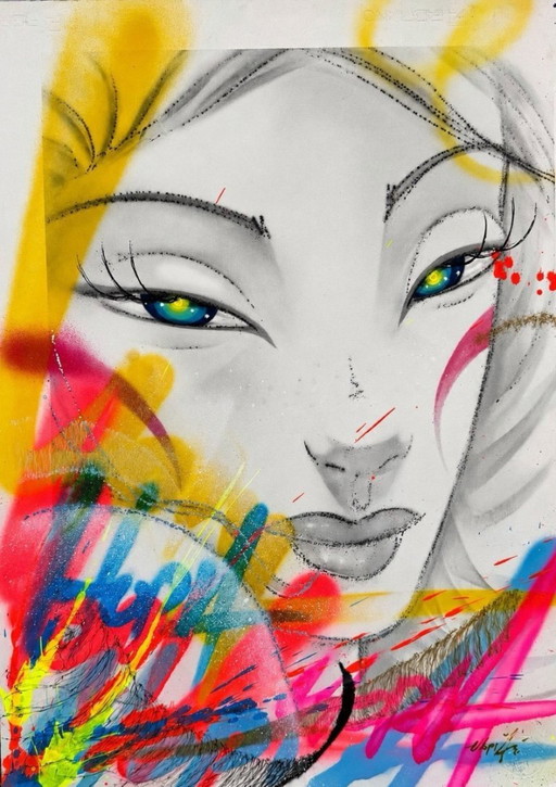 UTOPIA - Vandal White Précious - Lienzo de artista enmarcado