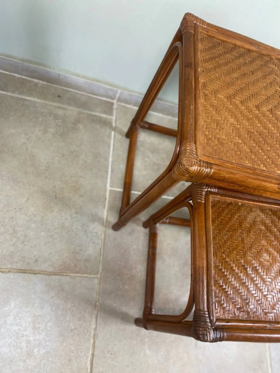 Nest of tables in rattan – Side tables, Wicker, Vintage (photo 11 of 19)