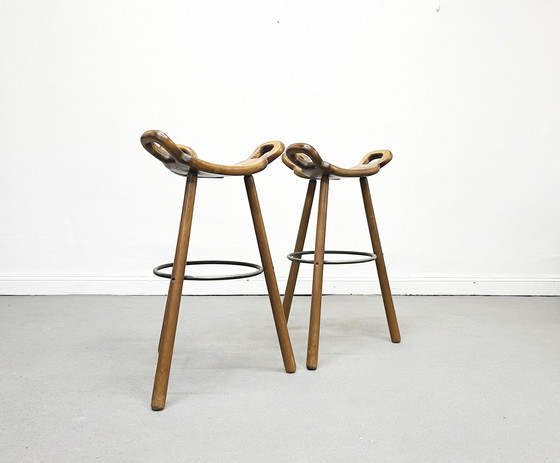 Image 1 of 1/12 Brutalist Marbella Barhocker Bar Stool Set Sergio Rodrigues