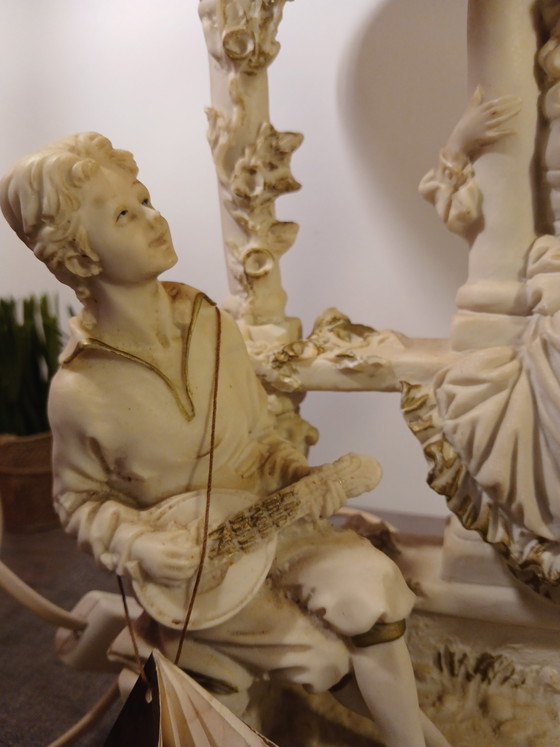 Rare lampe traversante en oxolyte Giuseppe Armani l arte nel mondo Florence 50 cm Capodimonte (photo 3 of 15)