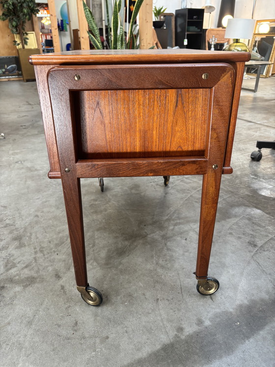 Image 1 of Vintage Danish Mid-Century Teak Sewing Cabinet/Chest