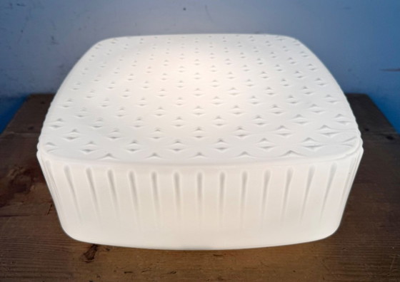 Image 1 of Vintage wand- of plafondlamp met melkglas, jaren 70