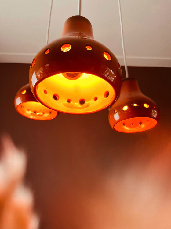 Image 1 of Uniek! Oranje Keramieken Cascade Hanglamp