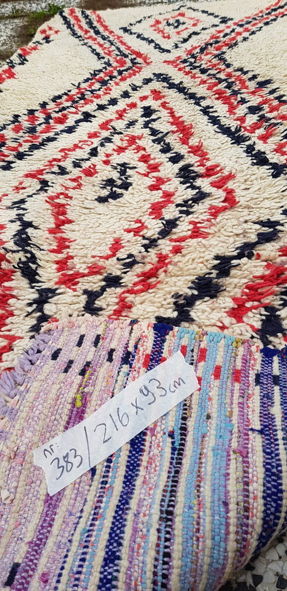 Image 1 of Alfombra bereber de lana anudada a mano, 216 x 93 cm