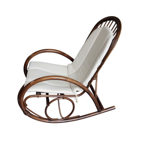 Vintage Rattan Manou Schaukelstuhl