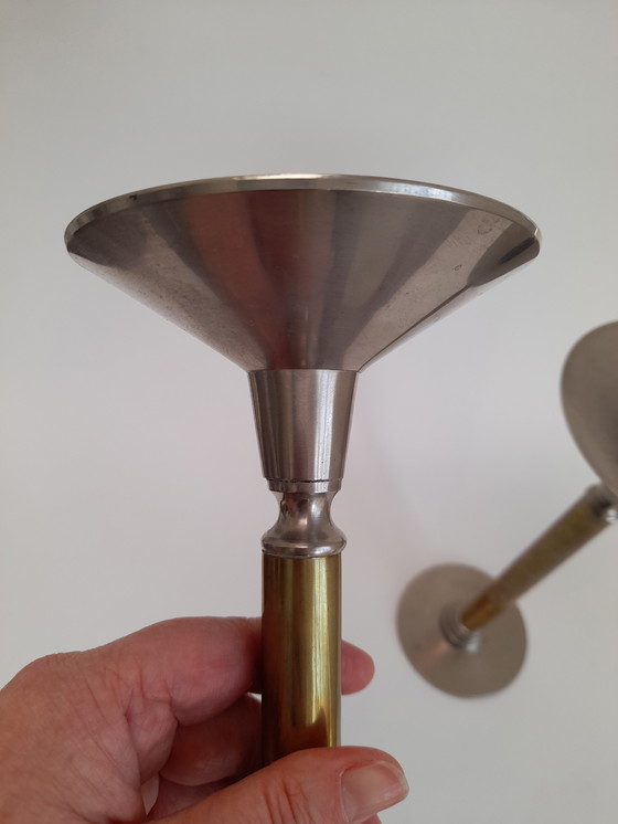 Image 1 of Pair of large Art Deco candlesticks