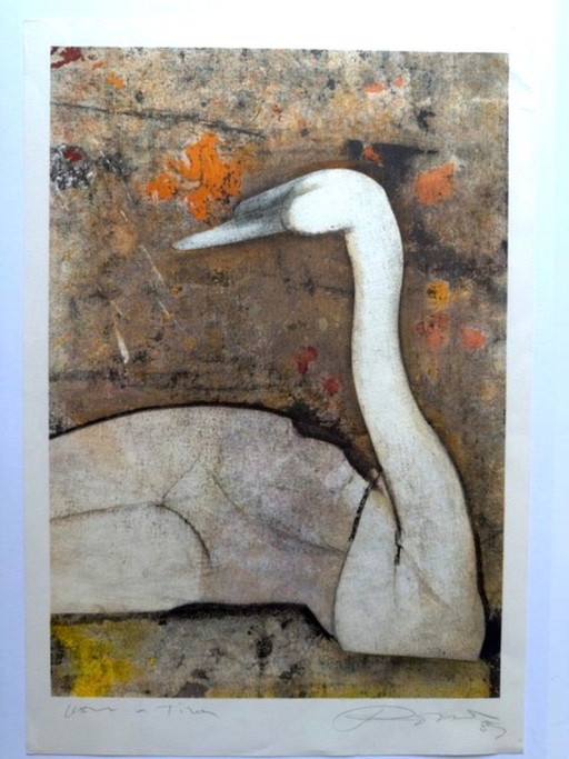 Original lithograph – The Swan – Proof (Bon à Tirer) – Signed (Artist to be identified)