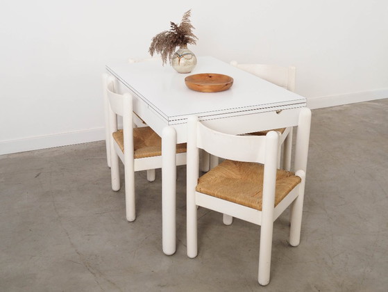 Image 1 of White extendable table, Italian design, 1980s, made in Italy