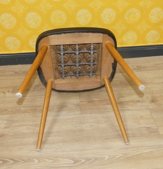 Image 1 of Chaise de cocktail des années 50 60 vert clair rockabilly classique chaise en bois vintage