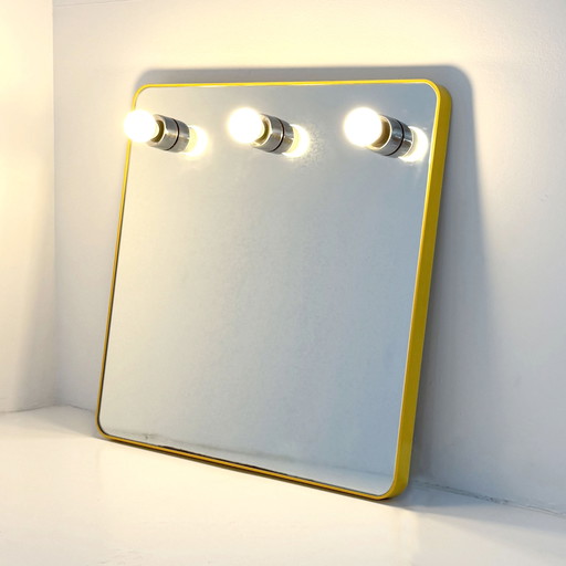 Miroir de toilette jaune de Gedy, 1970