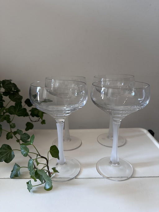 Set van 4 kristallen coupe champagne glazen