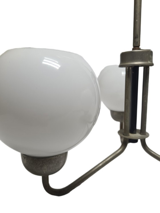Lampadario in stile postmoderno, Polonia, anni '70 – Glass, Metal (photo 7 of 12)