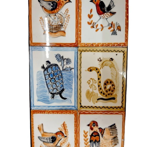 Image 1 of Pannello da parete in maiolica dipinta a mano con 6 piastrelle