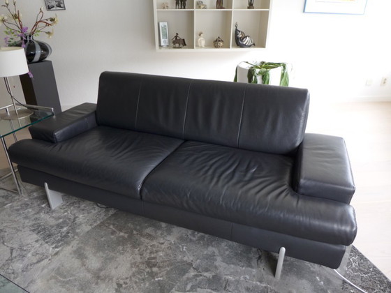 Canapés 2,5 places Rolf Benz AK644 – Cuir noir de qualité (prix unitaire) – Canapés 2 places, Leather (photo 3 of 5)