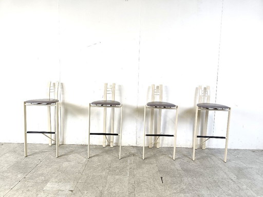 Postmoderne Barhocker, Satz von 4 - 1980er