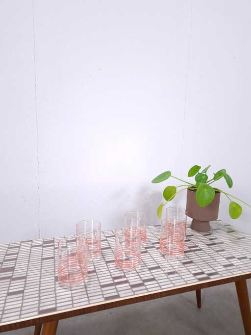 Juego de vasos con rayas naranjas Jena Glas