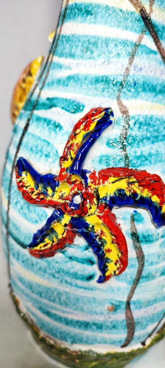 Image 1 of Vaas van keramiek "IAMA Albisola", Italië, jaren 1970