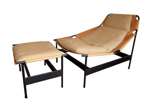 Fauteuil lounge Rolf Benz + ottoman (Neuf, 2023, garantie et certificat inclus)