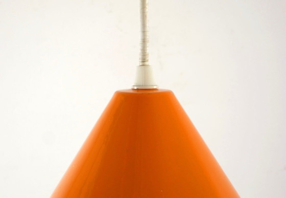 Arne Jacobsen Poulsen lampada da biliardo arancione anni '60 – Louis Poulsen, Lampade a sospensione (photo 4 of 7)