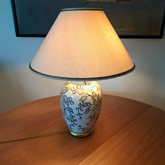 Vintage Porcelain Table Lamp 58cm Floral Chinoiserie Hollywood Regency – Ceramic (photo 8 of 10)