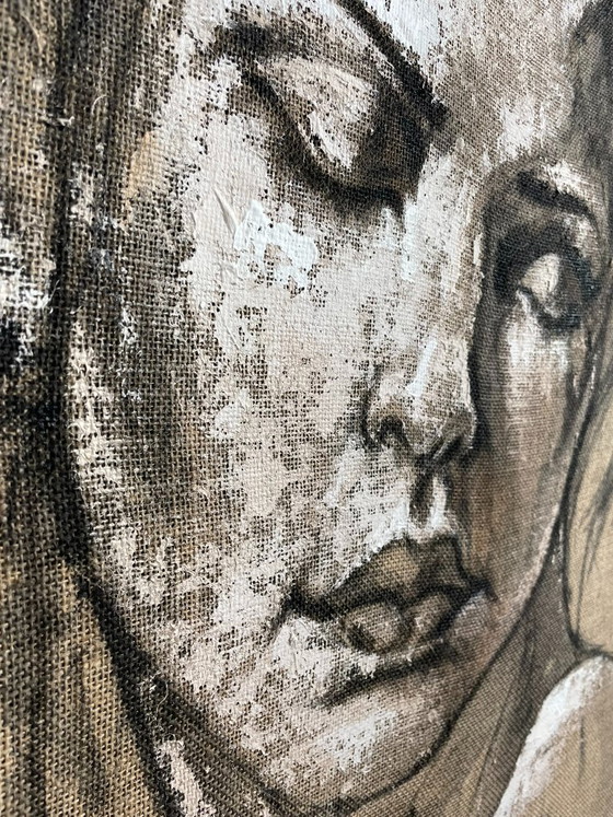 Image 1 of René Rikkelman - painting on jute on linen