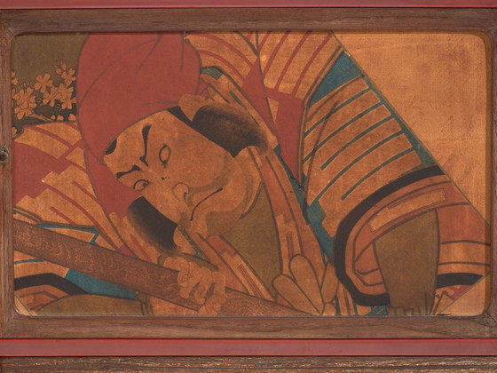 Japanese Cabinet with Kabuki Decorated Sliding Doors in Paulownia Wood, Early Showa Period, circa 1926–1970 (photo 39 of 40)