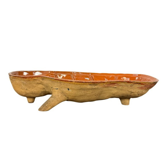 Antique French Terracotta Baby Cake & Pâté Mold Yellow, Decorative Objects, Ceramic, Orange (photo 2 of 7)
