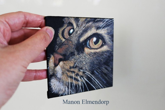 Image 1 of Einzigartiges handgemaltes Gemälde inkl. Esel-Katzen-Kunst