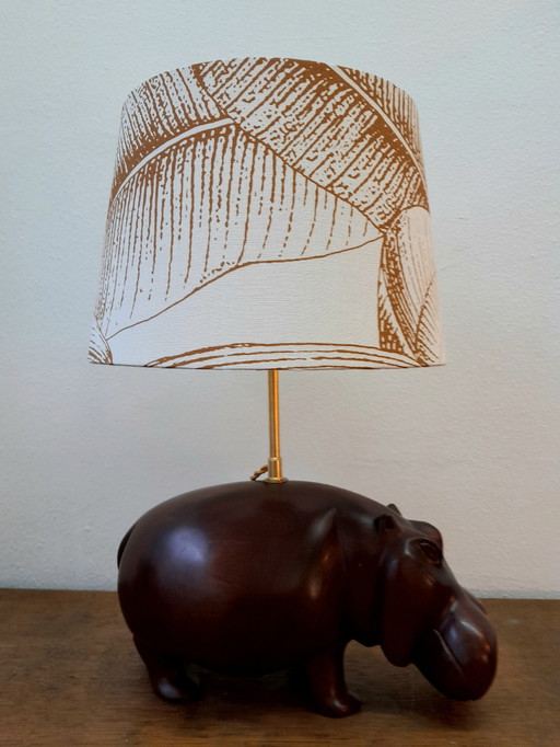 Exotic Wood Hippopotamus Lamp