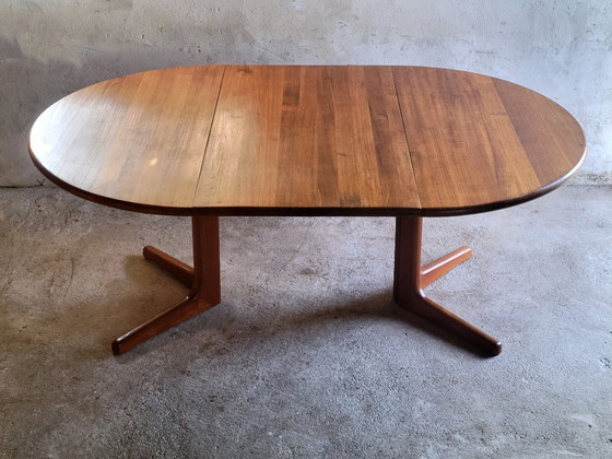 Mesa de comedor danesa extensible de teca maciza 1960, Mesas de comedor, Madera, Marrón (foto 3 de 10)