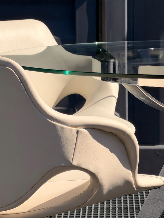 Image 1 of Boris Tabacoff MMM tafel en 4 stoelen set | Design uit de jaren 70
