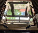 Vintage Belgian faceted mirror – Hollywood Regency – 94 × 78 cm