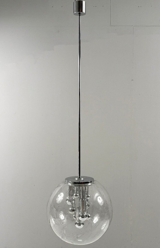 Image 1 of Hanglamp in ruimtetijdstijl uit de jaren 70, model “8926” 'Big Ball' van DORIA, Duitsland.