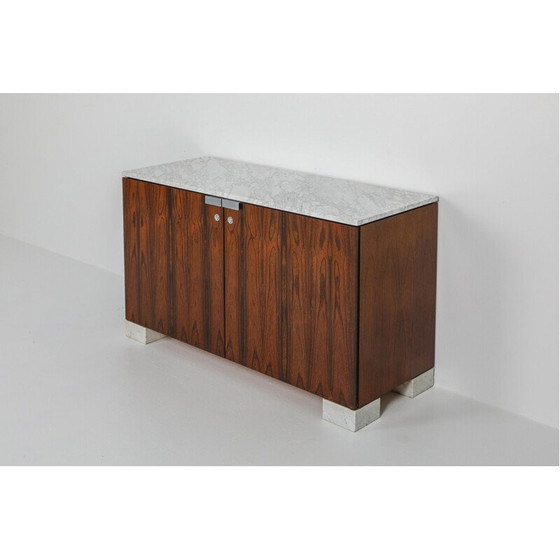 Image 1 of Vintage Carrara Marble and Rosewood Cabinet by De Coene - 1960s