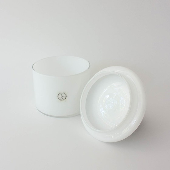 Vintage IVIMA White Opaline Glass Set from 1940s Marinha Grande, Decorative Objects (photo 16 of 18)