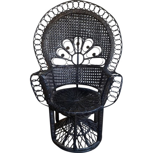 Poltrona vintage in rattan Emmanuelle, 1970