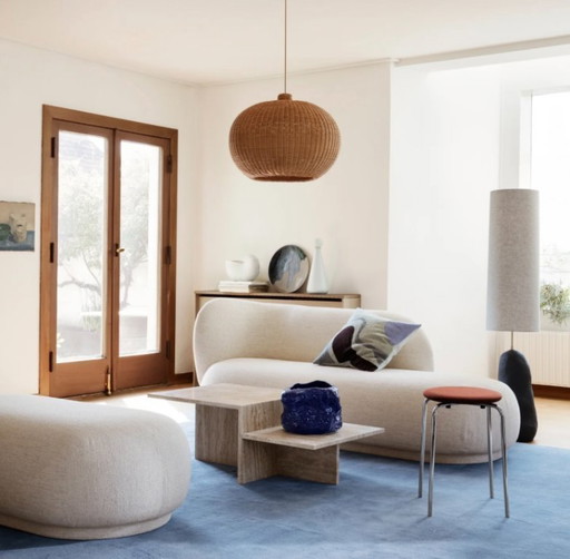 Zetel Ferm Living Rico Divan L - Wool Bouclé Natural