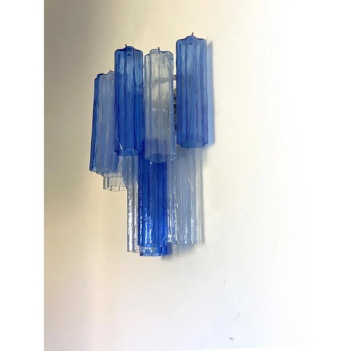 Applique da parete bicolore blu opale