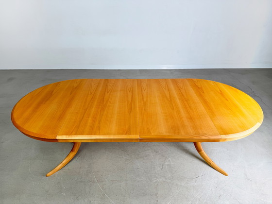 Image 1 of Original midcentury dining table extendable cherry wood 1960s vintage