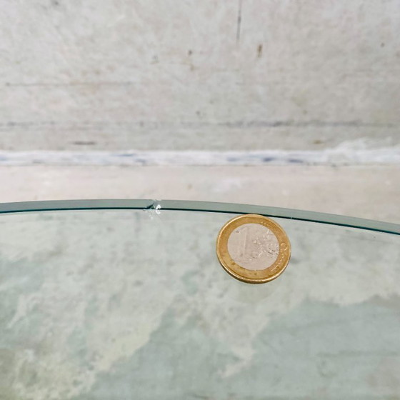 Image 1 of Mesa baja de cristal travertino de mediados de siglo