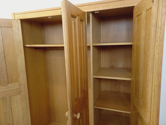 Image 1 of Guillerme et Chambron vintage solid oak wardrobe from the 60s
