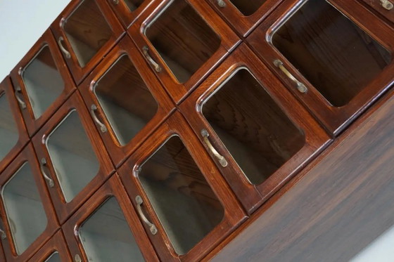 Image 1 of Englischer Kurzwarenschrank mit Glasschubladen, ca. 1930er Jahre