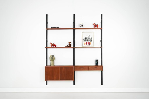 Teak shelving unit, Danish design, 1960s, production: Denmark