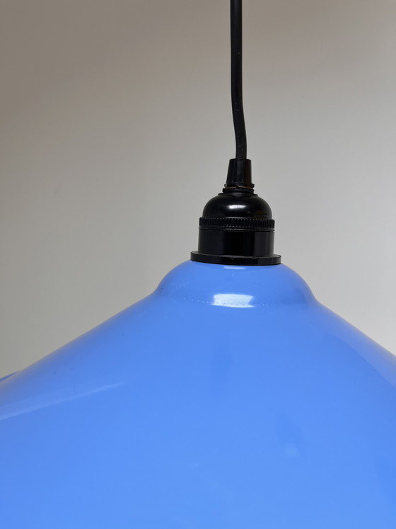 Image 1 of Set di 3 lampade a sospensione vintage IKEA Lyra T501 (anni '80) (blu, rossa e gialla)
