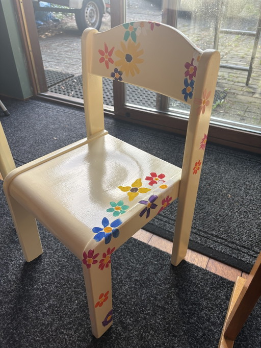 Painted Wooden Chairs or Side Table